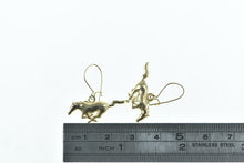 Load image into Gallery viewer, 10K Ford Mustang Symbol Horse Sports Car Earrings Yellow Gold