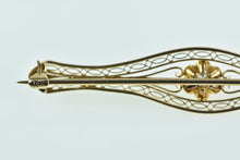 Load image into Gallery viewer, 10K Diamond Filigree Vintage Statement Pin/Brooch Yellow Gold