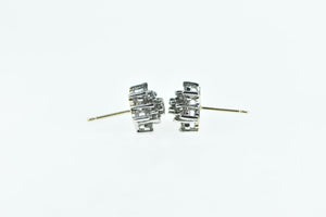 10K 0.56 Ctw Diamond Vintage Cluster Stud Earrings White Gold