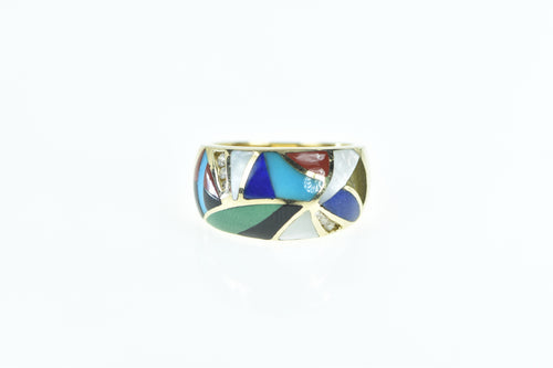 14K Asch Grossbardt Diamond Geometric Ring Yellow Gold