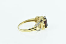Load image into Gallery viewer, 14K Cushion Garnet Diamond Accent Ring Yellow Gold