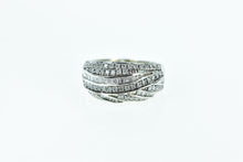 Load image into Gallery viewer, 10K 1.00 Ctw Diamond Encrusted Wavy Band Ring White Gold