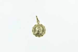 18K Puffy Catholic Jesus Christian Faith Charm/Pendant Yellow Gold