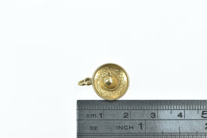 18K 3D Sombrero Traditional Mexican Hat Charm/Pendant Yellow Gold
