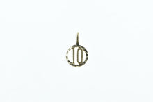 Load image into Gallery viewer, 14K 10 Number Ten Vintage Round Charm/Pendant Yellow Gold