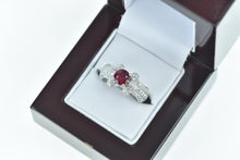 Load image into Gallery viewer, 18K 2.13 Ctw Ruby Diamond Engagement Ring White Gold