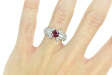 Load image into Gallery viewer, 18K 2.13 Ctw Ruby Diamond Engagement Ring White Gold