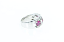 Load image into Gallery viewer, 18K 1.93 Ctw Pink Sapphire Diamond Band Ring White Gold