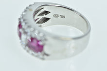 Load image into Gallery viewer, 18K 1.93 Ctw Pink Sapphire Diamond Band Ring White Gold