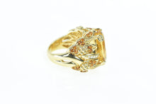 Load image into Gallery viewer, 14K Elaborate Citrine Diamond Floral Cocktail Ring Yellow Gold