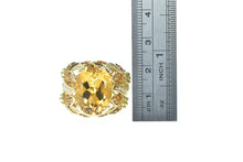 Load image into Gallery viewer, 14K Elaborate Citrine Diamond Floral Cocktail Ring Yellow Gold