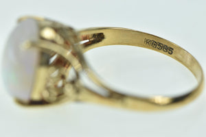 14K 1950's Natural Opal Cabochon Vintage Ring Yellow Gold