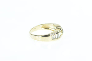 14K Black Onyx 0.75 Ctw Baguette Diamond Ring Yellow Gold