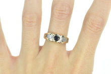Load image into Gallery viewer, 14K Black Onyx 0.75 Ctw Baguette Diamond Ring Yellow Gold