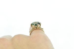 14K Asian Nephrite Pisces Astrology Zodiac Ring Yellow Gold