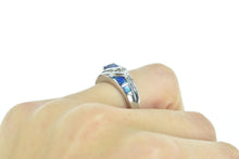 Load image into Gallery viewer, 14K Pear Tanzanite Diamond Opal Vintage Ring White Gold