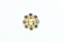 Load image into Gallery viewer, 14K Citrine Rubellite Vintage Cocktail Ring Yellow Gold