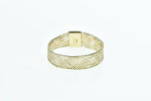 14K 9.4mm Woven Braid Mesh Chain Band Ring Yellow Gold
