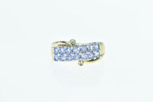 Load image into Gallery viewer, 14K Squared Tanzanite Diamond Accent Ring Yellow Gold