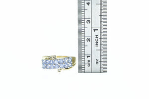 14K Squared Tanzanite Diamond Accent Ring Yellow Gold