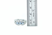 Load image into Gallery viewer, 14K Blue &amp; White Sapphire Twist Statement Ring White Gold