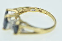 Load image into Gallery viewer, 14K Marquise Sapphire Diamond Vintage Ring Yellow Gold