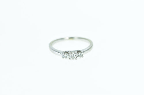 14K Platinum 0.20 Ctw Three Stone Diamond Ring White Gold