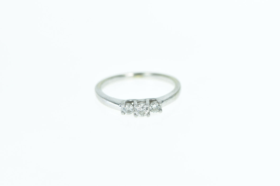 14K Platinum 0.20 Ctw Three Stone Diamond Ring White Gold