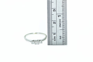 14K Platinum 0.20 Ctw Three Stone Diamond Ring White Gold
