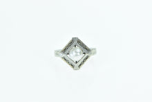 Load image into Gallery viewer, 18K Art Deco Filigree Pearl Vintage Square Ring Yellow Gold