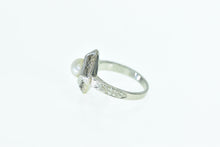 Load image into Gallery viewer, 18K Art Deco Filigree Pearl Vintage Square Ring Yellow Gold