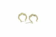 Load image into Gallery viewer, 14K Ram Head Aries Zodiac Sign Puffy Hoop Earrings Yellow Gold