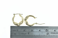 Load image into Gallery viewer, 14K Ram Head Aries Zodiac Sign Puffy Hoop Earrings Yellow Gold