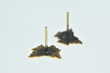 Load image into Gallery viewer, 14K Enamel Ornate Orange Butterfly Stud Earrings Yellow Gold