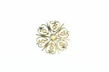 Load image into Gallery viewer, 14K Ornate Opal Sun Burst Filigree Vintage Pin/Brooch Yellow Gold