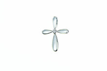 Load image into Gallery viewer, 14K Kabana Mother of Pearl Diamond Cross Pendant White Gold