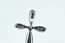 Load image into Gallery viewer, 14K Kabana Mother of Pearl Diamond Cross Pendant White Gold