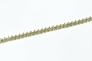 14K 1.96 Ctw Classic Diamond Vintage Tennis Bracelet 7" Yellow Gold