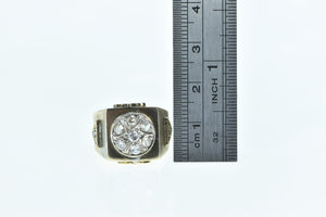 10K 0.50 Ctw Victorian OMC Diamond Squared Ring Yellow Gold