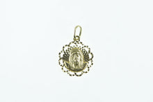 Load image into Gallery viewer, 14K Scalloped Virgin Mary Baby Jesus Christ Charm/Pendant Yellow Gold