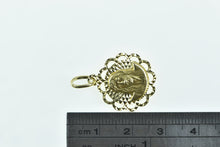 Load image into Gallery viewer, 14K Scalloped Virgin Mary Baby Jesus Christ Charm/Pendant Yellow Gold
