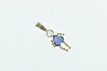 Load image into Gallery viewer, 14K September Birthstone Baby Syn. Sapphire Charm/Pendant Yellow Gold