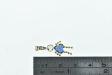 Load image into Gallery viewer, 14K September Birthstone Baby Syn. Sapphire Charm/Pendant Yellow Gold
