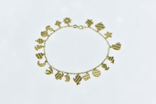 Load image into Gallery viewer, 18K HW Burdick Heart Clover Butterfly Charm Bracelet 7.5&quot; Yellow Gold