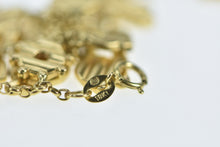 Load image into Gallery viewer, 18K HW Burdick Heart Clover Butterfly Charm Bracelet 7.5&quot; Yellow Gold