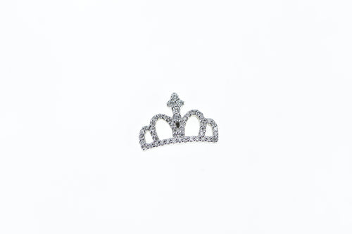 18K Roberto Coin Diamond Ruby Crown Tiara Queen Pendant White Gold