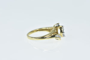 14K Princess Diamond Cluster Bypass Ring Yellow Gold
