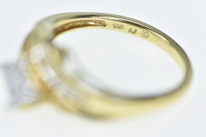 14K Princess Diamond Cluster Bypass Ring Yellow Gold