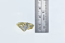 Load image into Gallery viewer, 14K Princess Diamond Cluster Bypass Ring Yellow Gold
