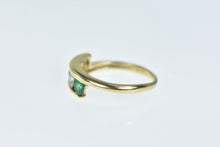 Load image into Gallery viewer, 14K EFFY Emerald White Sapphire Bypass Ring Yellow Gold